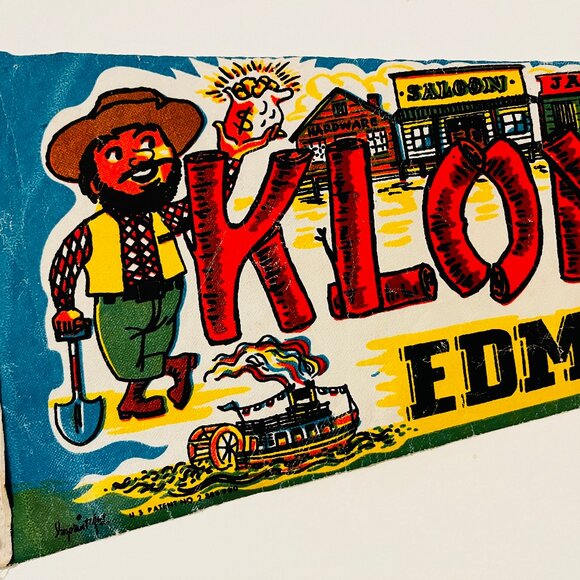 Vintage Edmonton, Alberta Klondike Days Felt Pennant - Picture 2 of 5